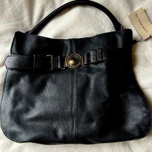 New black leather Burberry bag